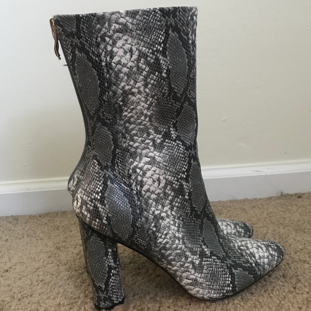 Snakeskin Booties